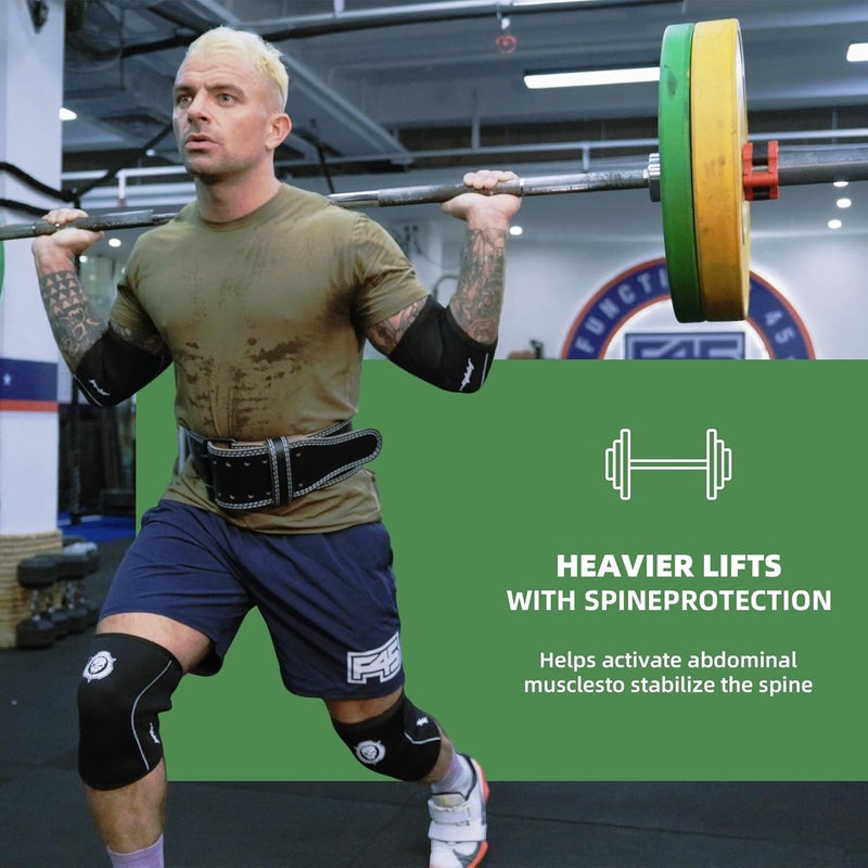 Jupiter Weight lifting Belt (6mm Thick) - Genuine leather, offering back support. Double-pronged buckle, ideal for weightlifting, powerlifting, squats and deadlifts - Image 3